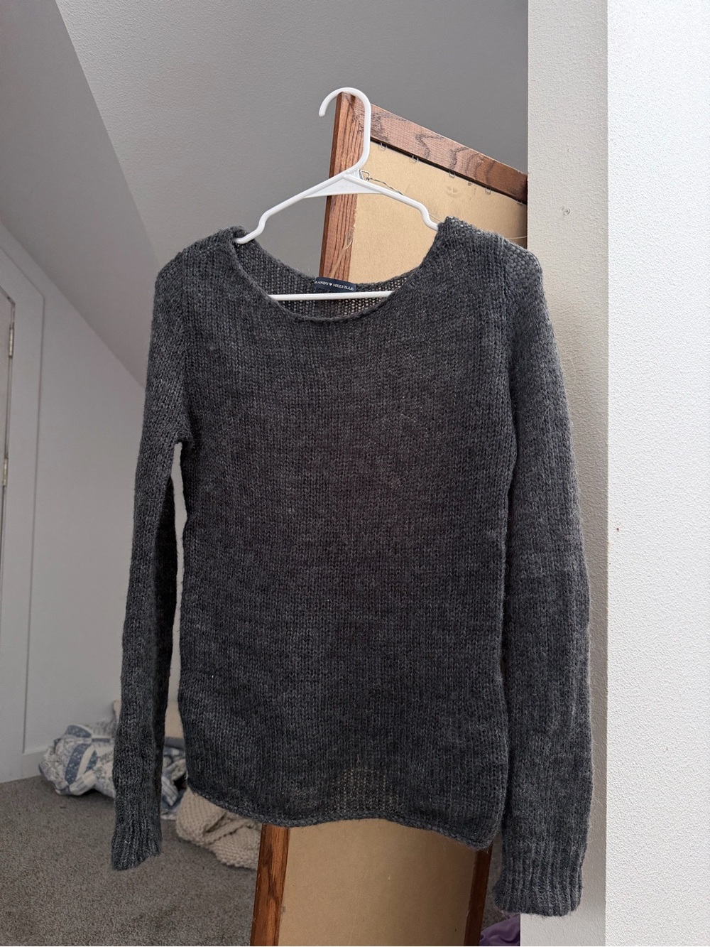Brandy Melville Charcoal Crew Neck Knit Sweater